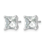 14K White Gold 4 ct Lab-Created Diamond VS/SI+ G+, Princess-Cut 4-Prong Stud Earrings