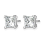 14K White Gold 5 ct Lab-Created Diamond VS+ F+, Princess-Cut 4-Prong Stud Earrings