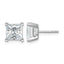 14K White Gold 5 ct Certified Lab-Created Diamond VS+ F+, Princess-Cut 4-Prong Stud Earrings