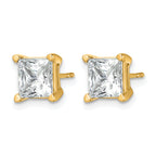 14K Yellow Gold 5 ct Certified Lab-Created Diamond VS+ F+, Princess-Cut 4-Prong Stud Earrings
