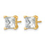 14K Yellow Gold 5 ct Lab-Created Diamond VS/SI+ G+, Princess-Cut 4-Prong Stud Earrings