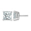 14K White Gold 6 ct Certified Lab-Created Diamond VS/SI+ G+, Princess-Cut 4-Prong Stud Earrings