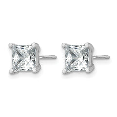 14k 3 carat Certified Lab Grown Diamond VS+ F+ Princess Complete Four Prong Screwback Stud Earrings