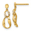 14K Polished Diamond Wavy Oval Dangle Post Earrings