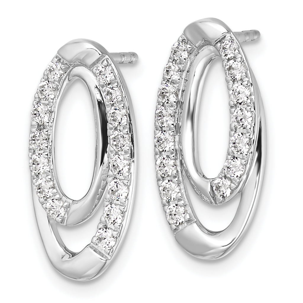 14k White Gold 5/8 carat Lab Grown Diamond VS/SI+ G+ Complete Oval Post Earrings