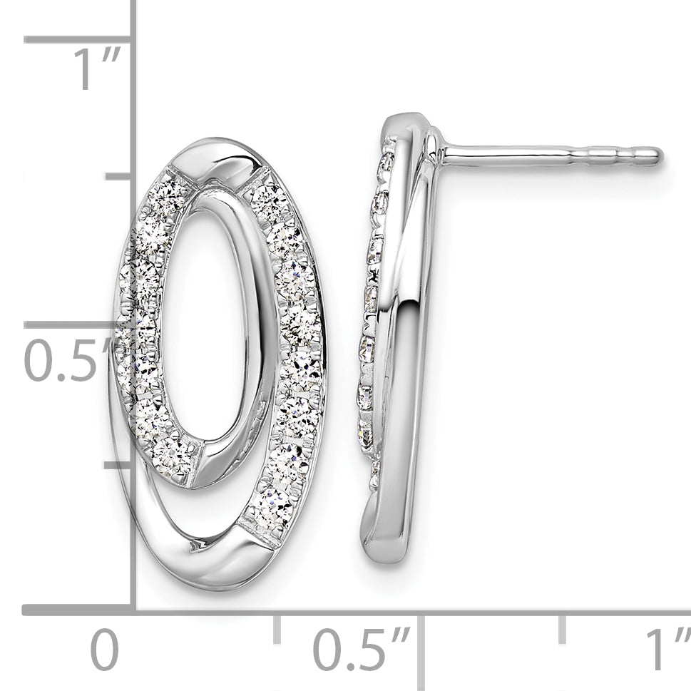 14k White Gold 5/8 carat Lab Grown Diamond VS/SI+ G+ Complete Oval Post Earrings
