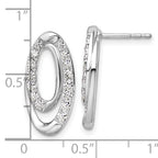 14k White Gold 5/8 carat Lab Grown Diamond VS/SI+ G+ Complete Oval Post Earrings