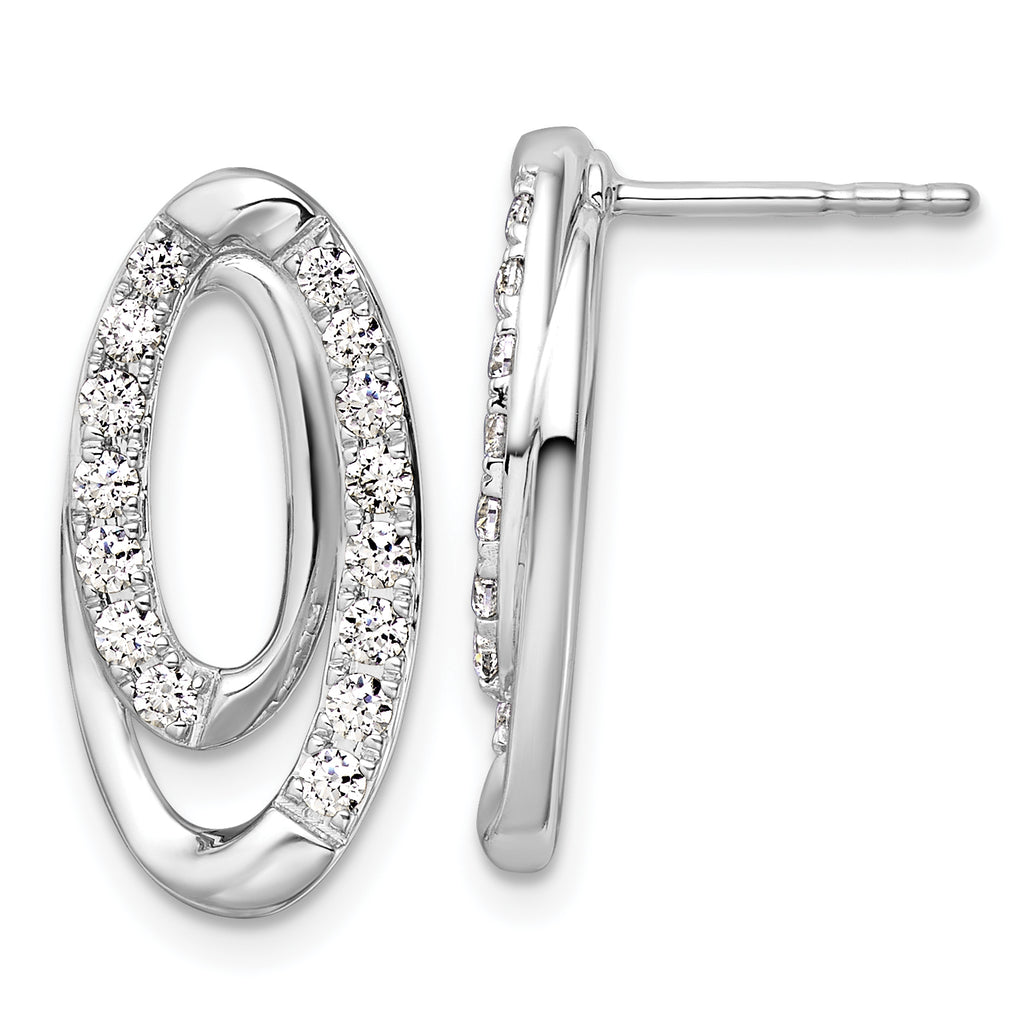 14k White Gold 5/8 carat Lab Grown Diamond VS/SI+ G+ Complete Oval Post Earrings