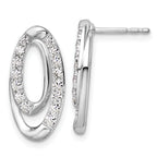 14k White Gold 5/8 carat Lab Grown Diamond VS/SI+ G+ Complete Oval Post Earrings