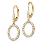 14k 1/2 carat Lab Grown Diamond VS/SI+ G+ Complete Dangle Oval Leverback Earrings
