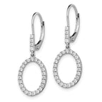 14k White Gold 1/2 carat Lab Grown Diamond VS/SI+ G+ Complete Dangle Oval Leverback Earrings