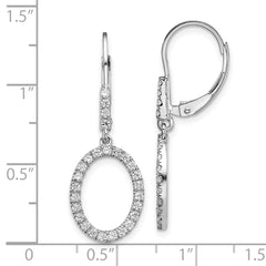 14k White Gold 1/2 carat Lab Grown Diamond VS/SI+ G+ Complete Dangle Oval Leverback Earrings