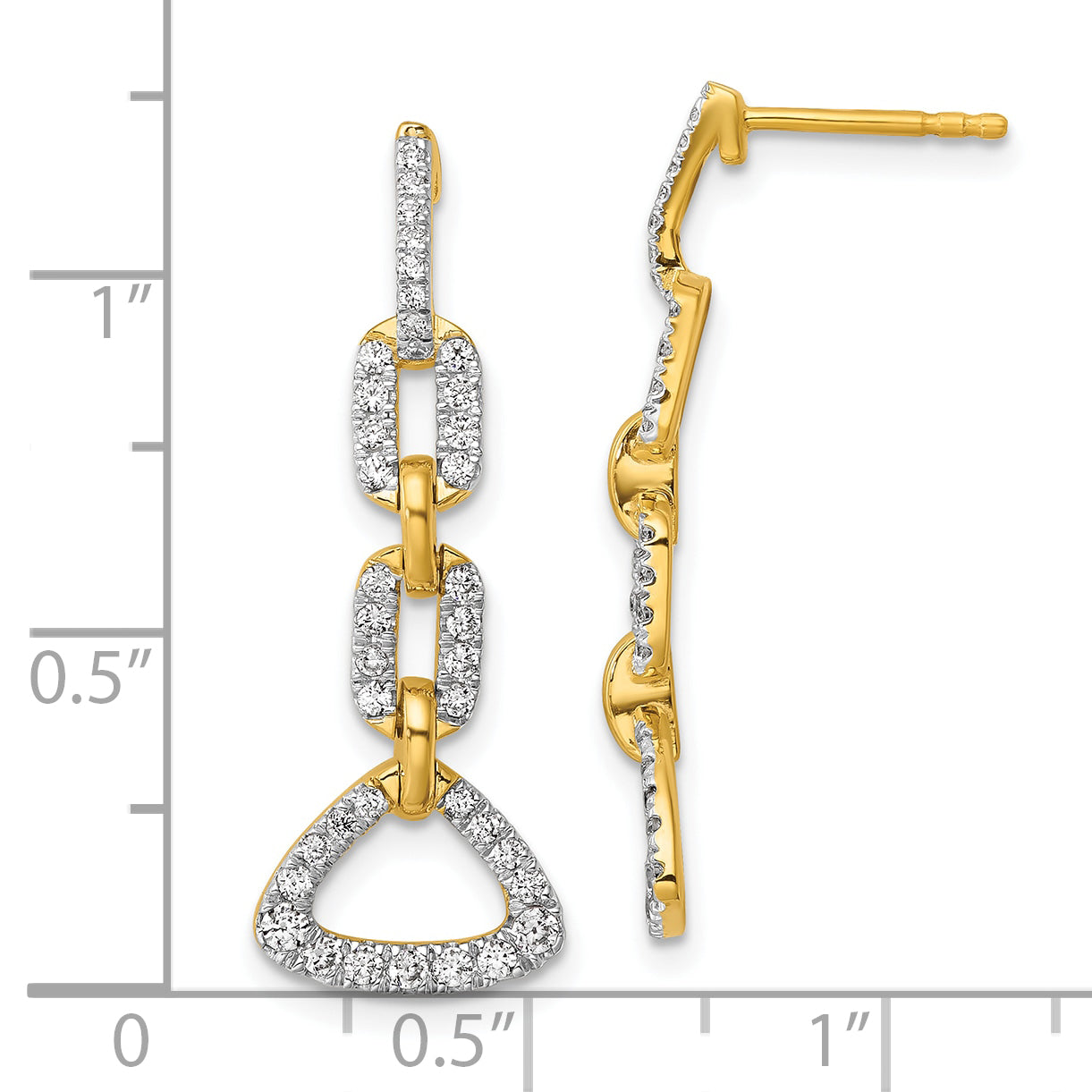 14K Lab Grown Diamond VS/SI+ G+ Fancy Post Dangle Earrings