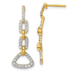 14K Lab Grown Diamond VS/SI+ G+ Fancy Post Dangle Earrings