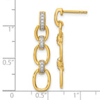 14k 1/6 carat Lab Grown Diamond VS/SI+ G+ Complete Fashion Dangle Link Post Earrings