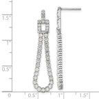 14k White Gold 1 5/8 carat Lab Grown Diamond VS/SI+ G+ Complete Dangle Loop Post Earrings