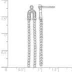 14k White Gold 2 carat Lab Grown Diamond VS/SI+ G+ Complete Dangle Post Earrings