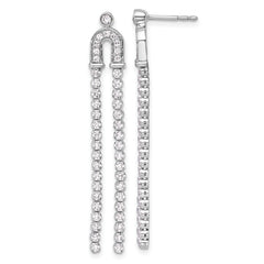 14k White Gold 2 carat Lab Grown Diamond VS/SI+ G+ Complete Dangle Post Earrings