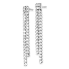 14k White Gold 1 7/8 carat Lab Grown Diamond VS/SI+ G+ Complete Dangle Post Earrings
