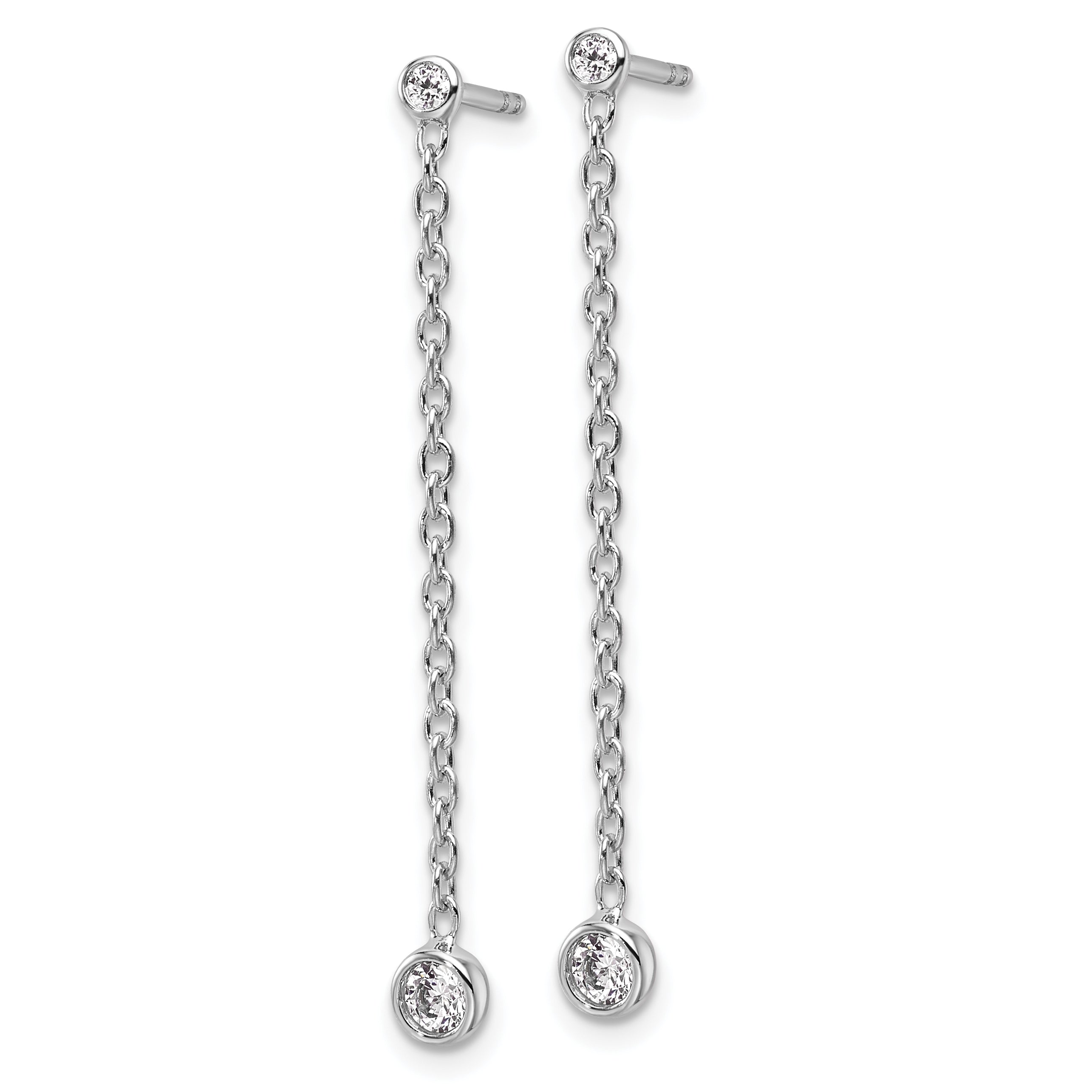 14k White Gold 1/4 carat Lab Grown Diamond VS/SI+ G+ Complete Dangle Post Earrings Secondary image