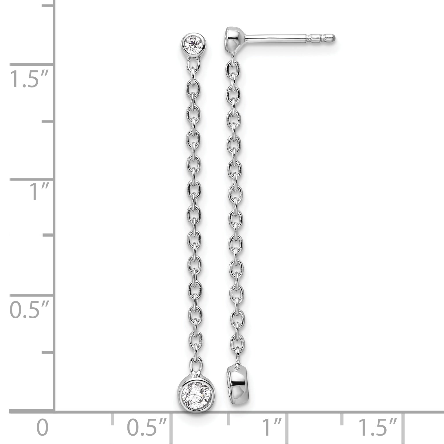 14k White Gold 1/4 carat Lab Grown Diamond VS/SI+ G+ Complete Dangle Post Earrings