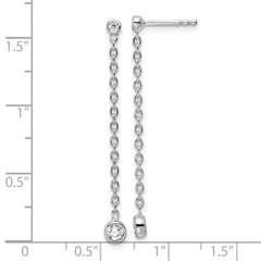 14k White Gold 1/4 carat Lab Grown Diamond VS/SI+ G+ Complete Dangle Post Earrings