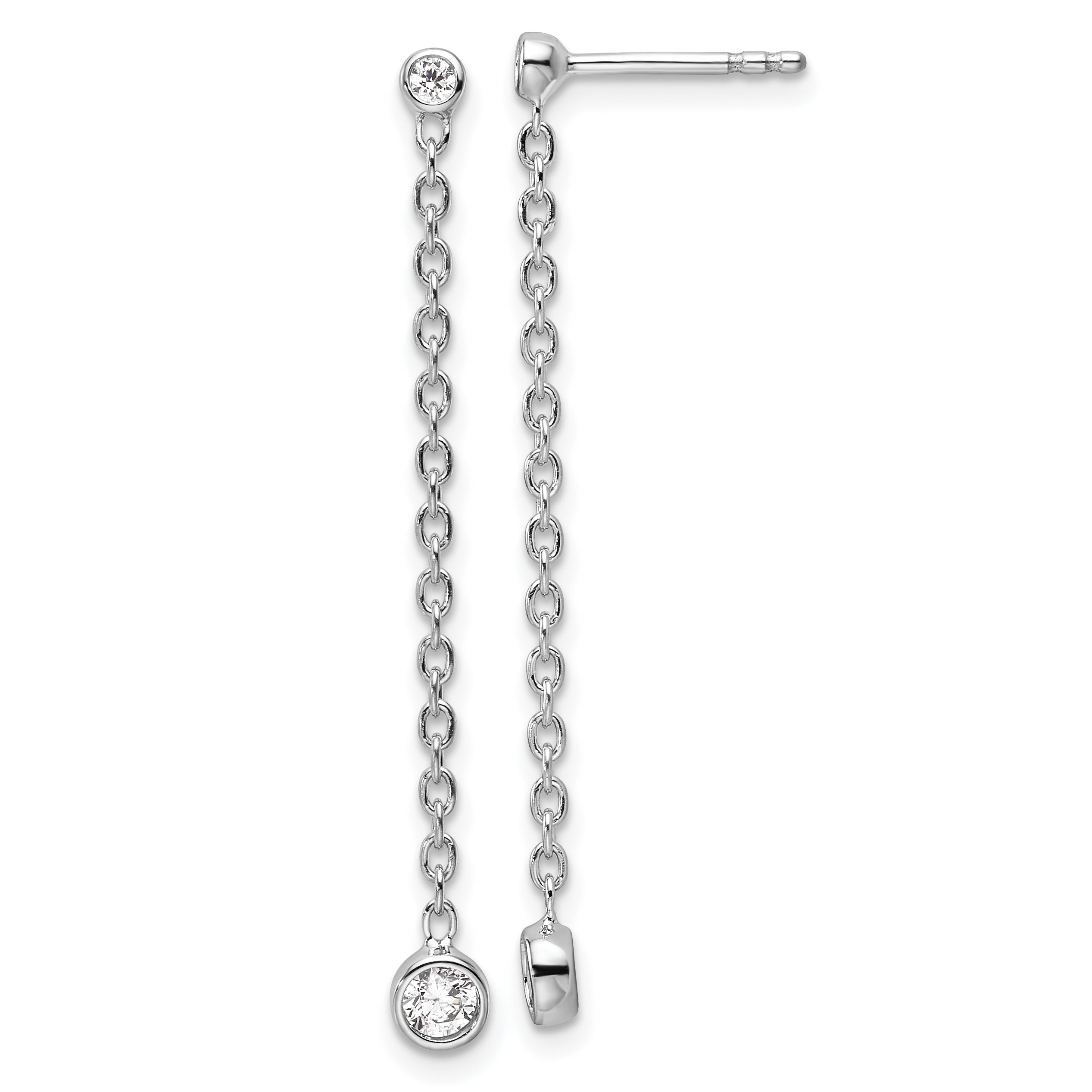 14k White Gold 1/4 carat Lab Grown Diamond VS/SI+ G+ Complete Dangle Post Earrings Main image