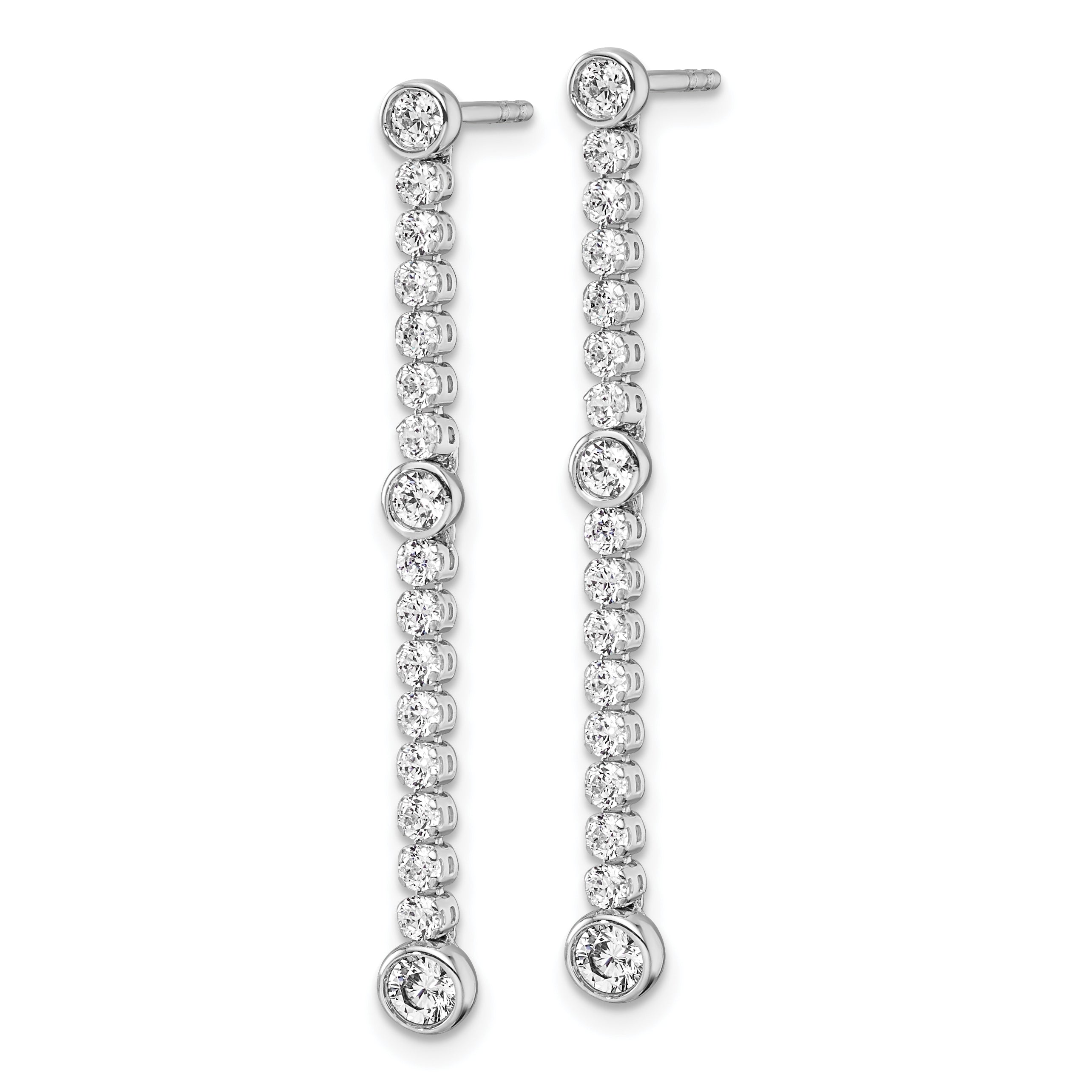 14k White Gold 1 carat Lab Grown Diamond VS/SI+ G+ Complete Dangle Post Earrings Secondary image