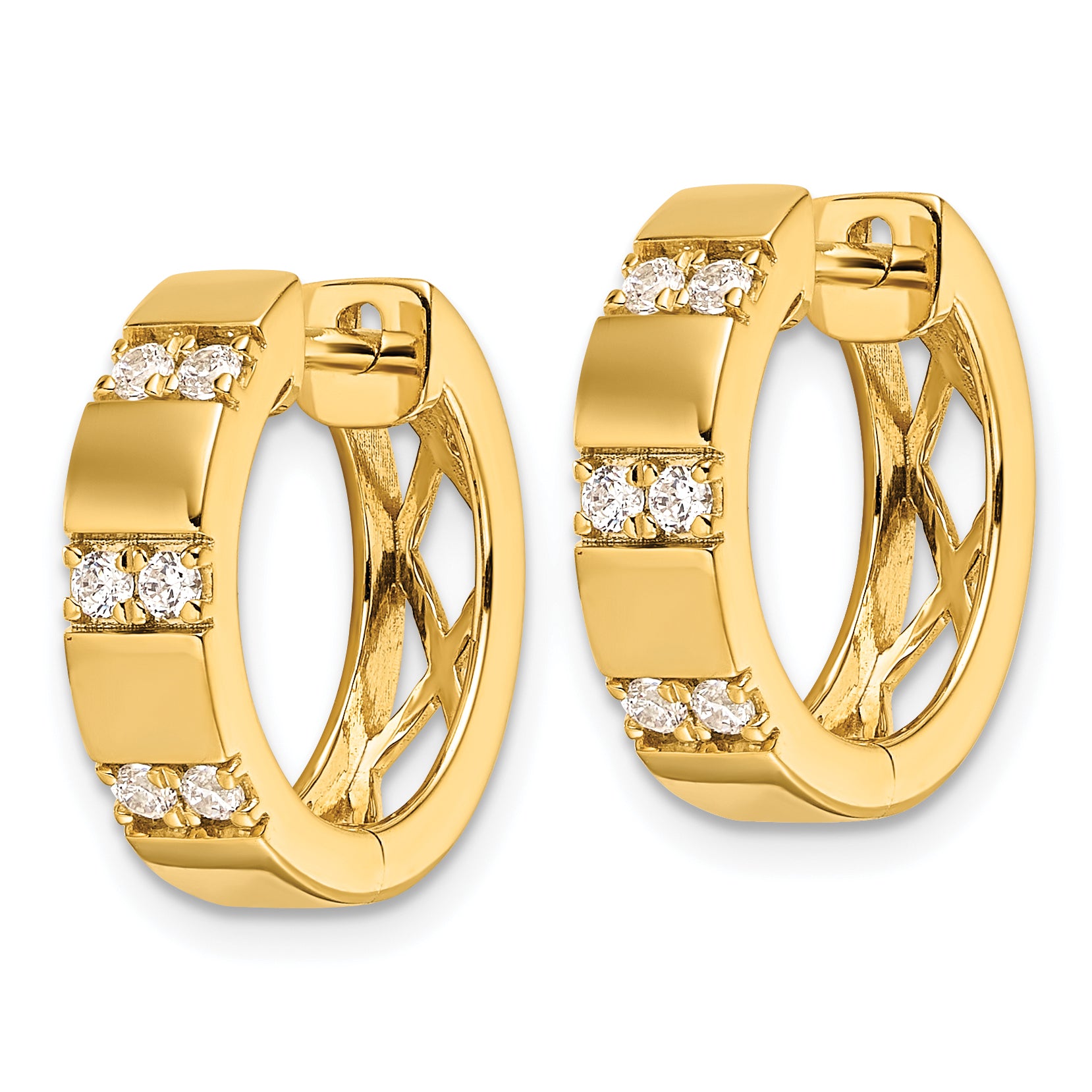 14k 1/3 carat Lab Grown Diamond VS/SI+ G+ Complete Fashion Hinged Hoop Earrings Secondary image