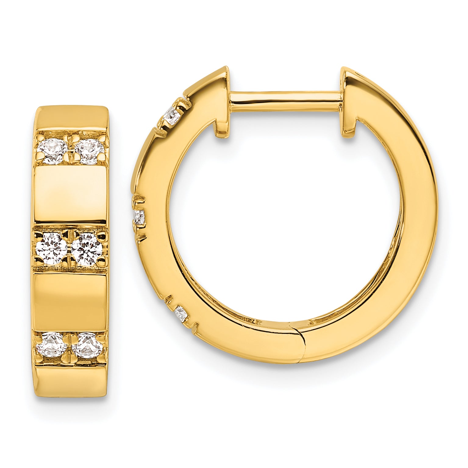 14k 1/3 carat Lab Grown Diamond VS/SI+ G+ Complete Fashion Hinged Hoop Earrings