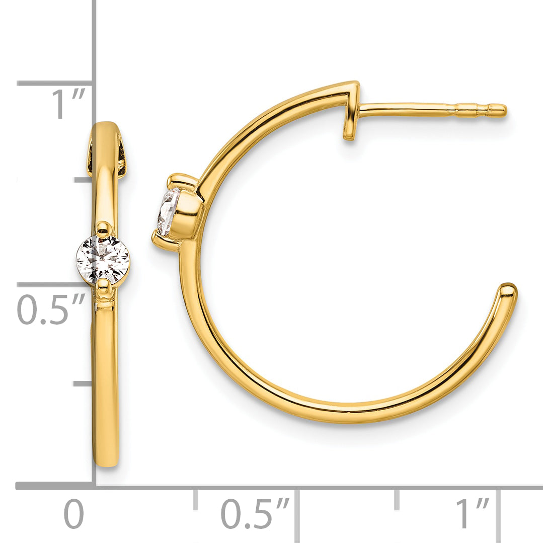 14k 1/4 carat Lab Grown Diamond VS/SI+ G+ Complete C-Hoop Post Earrings