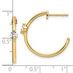 14k 1/4 carat Lab Grown Diamond VS/SI+ G+ Complete C-Hoop Post Earrings