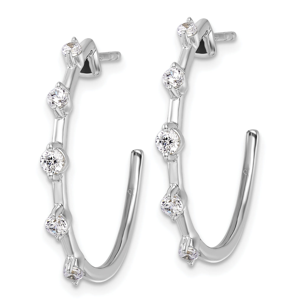 14K White Gold 3/8 ct Lab-Grown Diamond C-Hoop Earrings