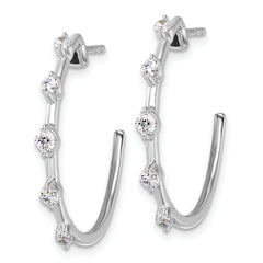 14k White Gold 3/8 carat Lab Grown Diamond VS/SI+ G+ Complete C-Hoop Post Earrings
