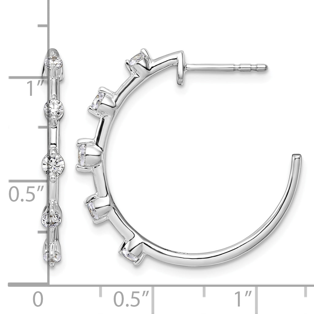 14K White Gold 3/8 ct Lab-Grown Diamond C-Hoop Earrings