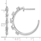 14K White Gold 3/8 ct Lab-Grown Diamond C-Hoop Earrings