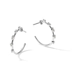 14K White Gold 3/8 ct Lab-Grown Diamond C-Hoop Earrings