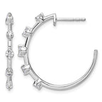 14K White Gold 3/8 ct Lab-Grown Diamond C-Hoop Earrings