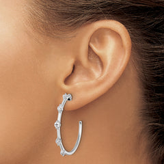 14k White Gold 3/4 carat Lab Grown Diamond VS/SI+ G+ Complete C-Hoop Post Earrings