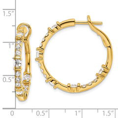 14k 1 1/2 carat Lab Grown Diamond VS/SI+ G+ Complete In and Out Hoop Earrings