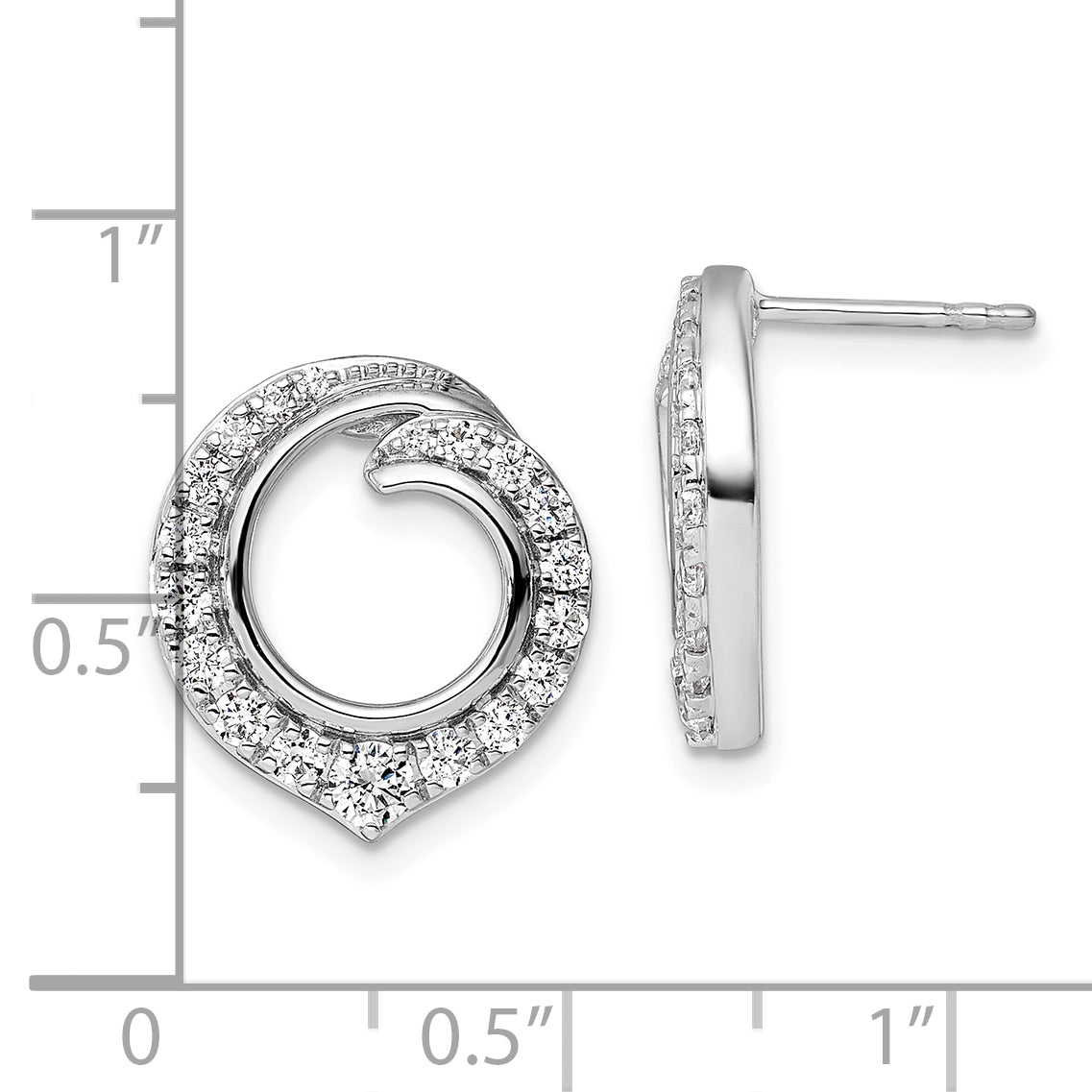 14k White Gold 1 carat Lab Grown Diamond VS/SI+ G+ Circle Post Earrings