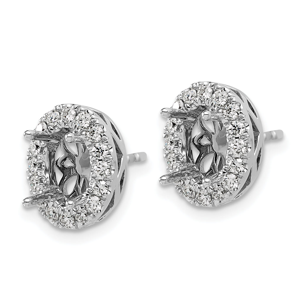 14K White Gold 1/2 ct Lab-Created Diamond VS/SI+ G+ Halo Earrings