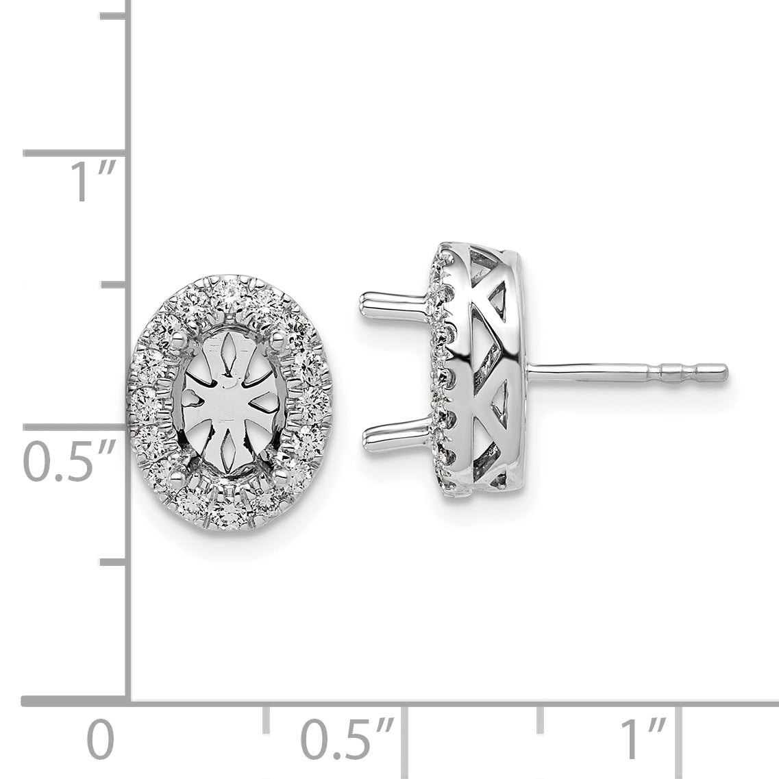 14K White Gold 1/2 ct Lab-Created Diamond VS/SI+ G+ Halo Earrings