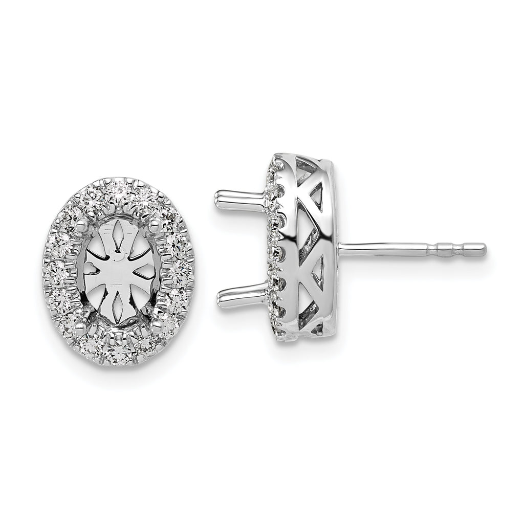 14K White Gold 1/2 ct Lab-Created Diamond VS/SI+ G+ Halo Earrings