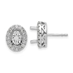 14K White Gold 1/2 ct Lab-Created Diamond VS/SI+ G+ Halo Earrings