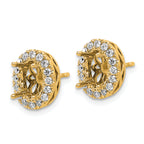 14k 2 1/2 carat Lab Grown Diamond VS/SI+ G+ Oval Complete Halo Post Earrings