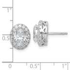 14k White Gold 2 1/2 carat Certified Lab Grown Diamond VS/SI+ G+ Oval Complete Halo Post Earrings