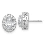 14K White Gold 2 1/2 ct Lab-Created Diamond VS+ F+ Halo Earrings