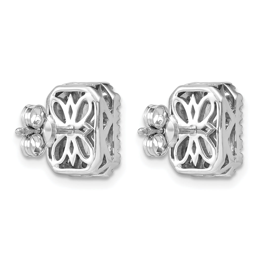 14K White Gold 1/2 ct Lab-Created Diamond VS/SI+ G+ Halo Earrings