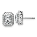 14K White Gold 1/2 ct Lab-Created Diamond VS/SI+ G+ Halo Earrings